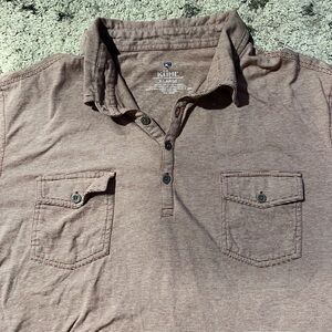 Kuhl Men's Casual Tan Button Down Shirt